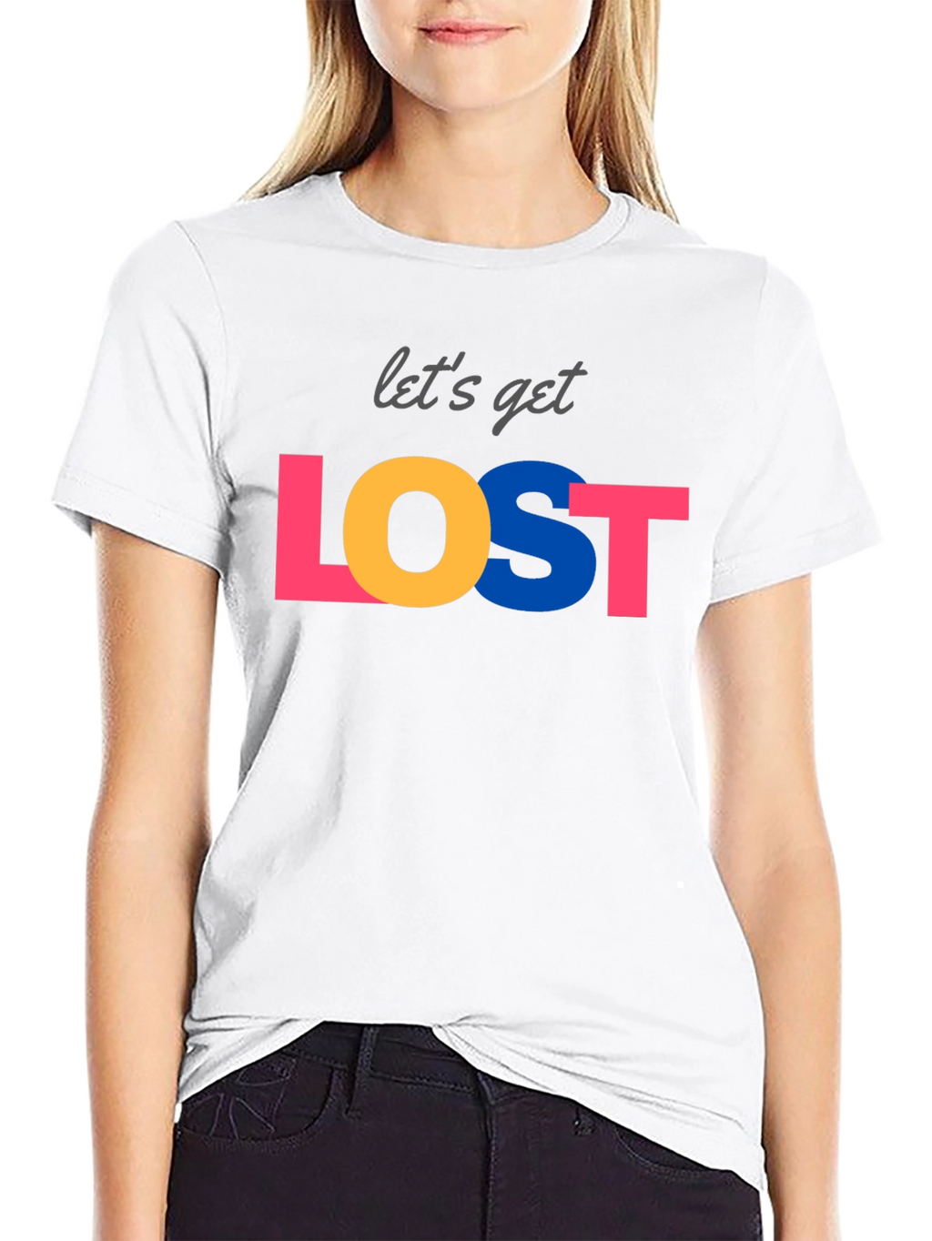 Lets Get Lost Graphic Tee - Black Crew Neck