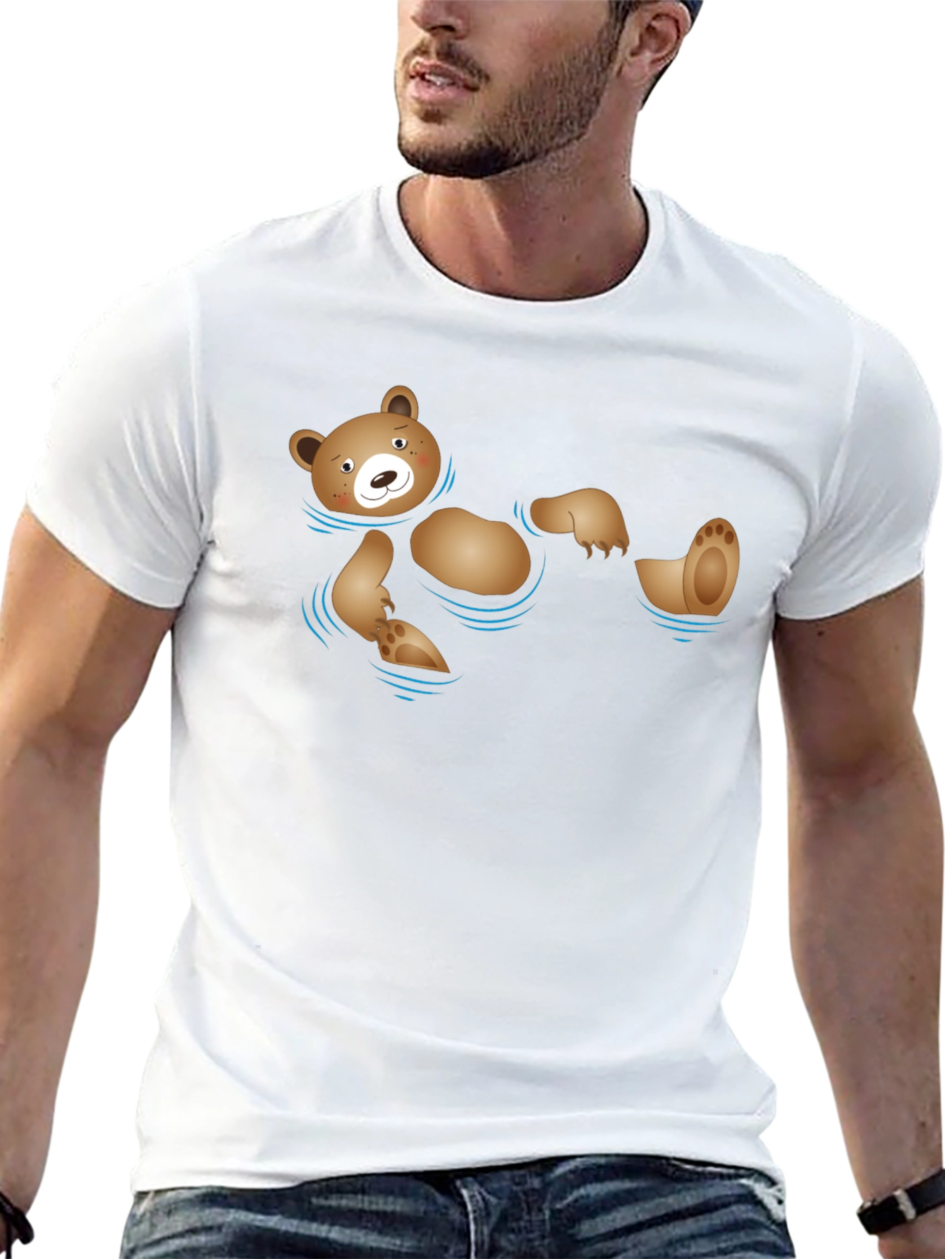 Floating Bear Graphic Tee - Comfy Cotton Shirt