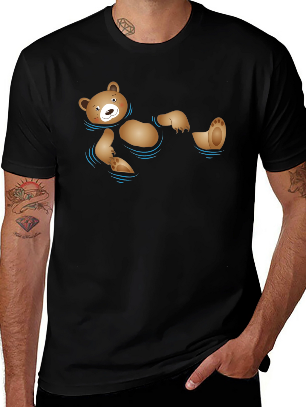 Floating Bear Graphic Tee - Comfy Cotton Shirt
