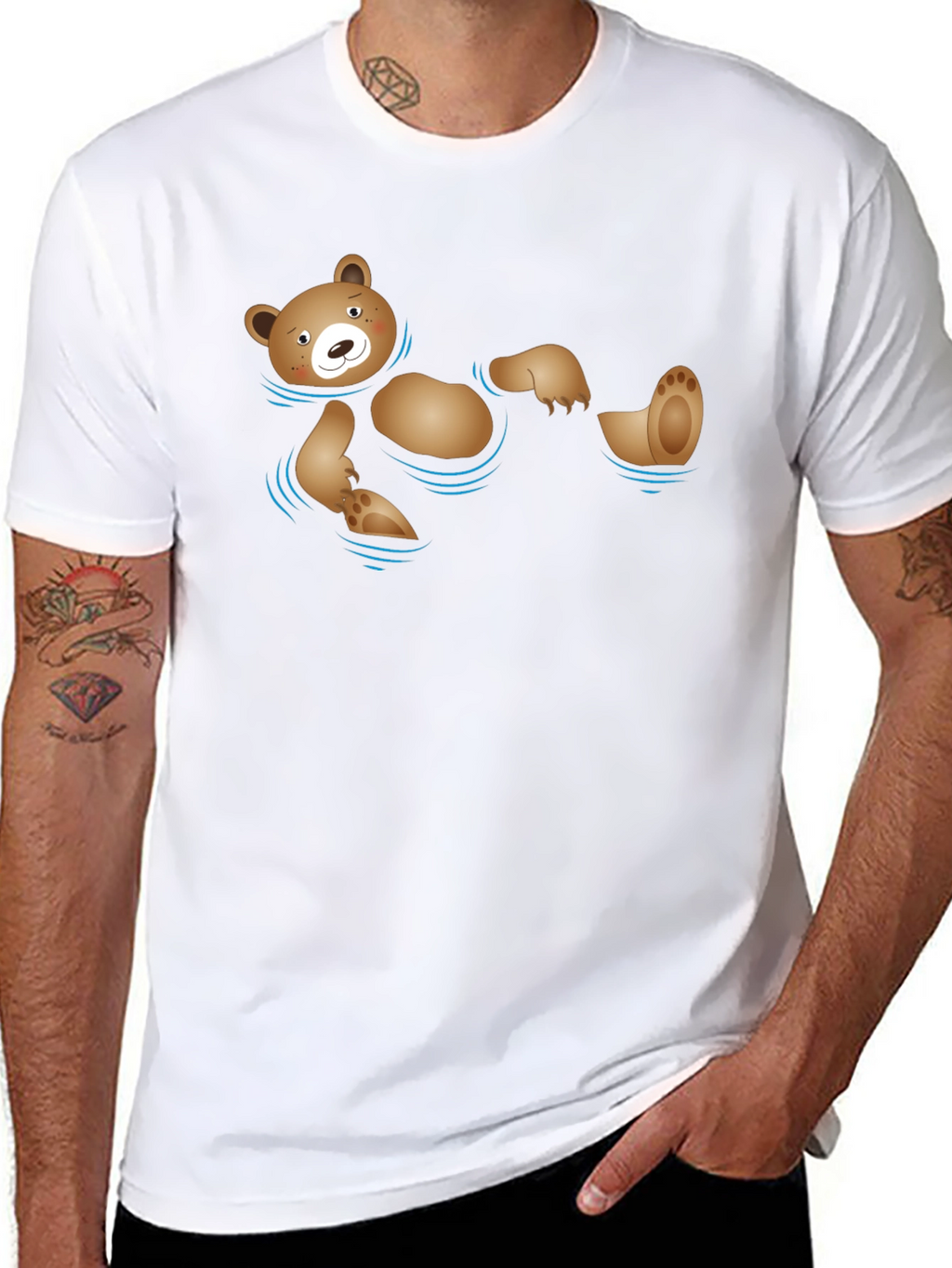 Floating Bear Graphic Tee - Comfy Cotton Shirt