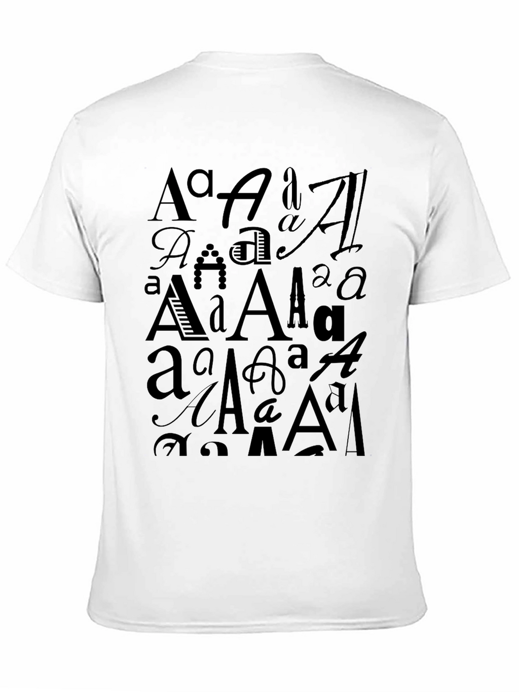 Typography A Design Black T-Shirt