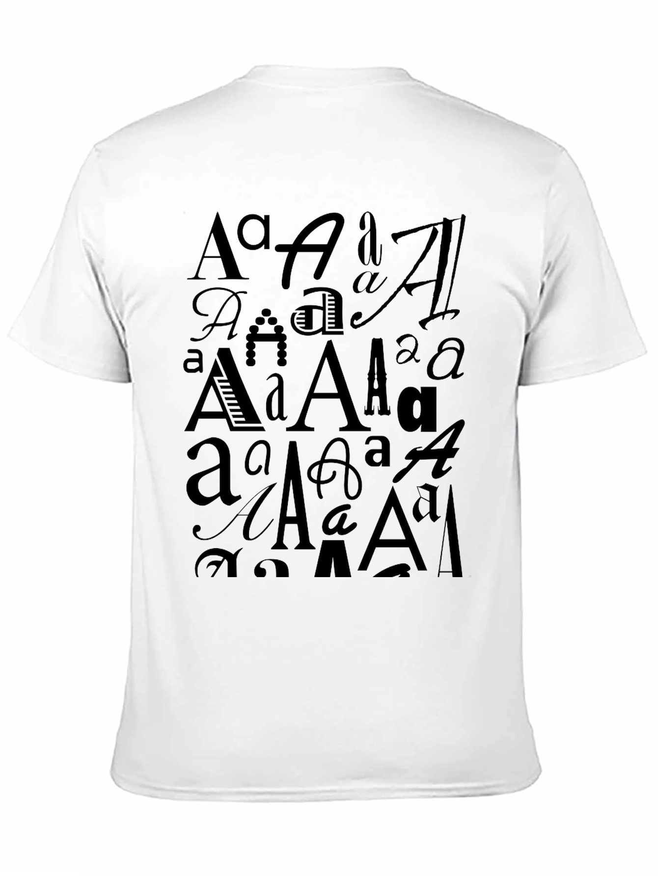 Typography A Design Black T-Shirt