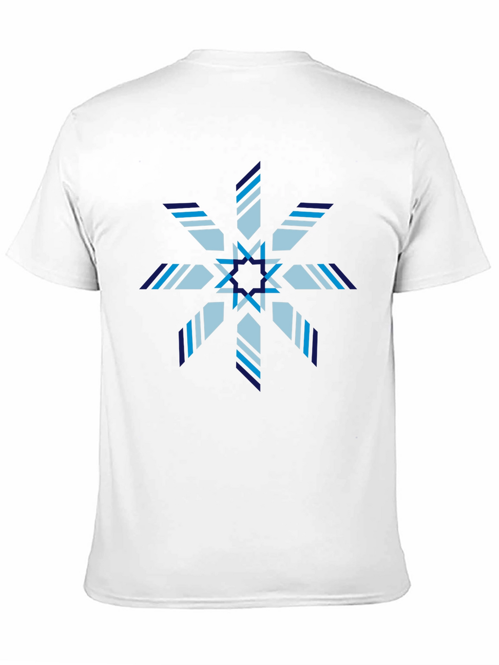 Geometric Snowflake Graphic Print Black T-Shirt