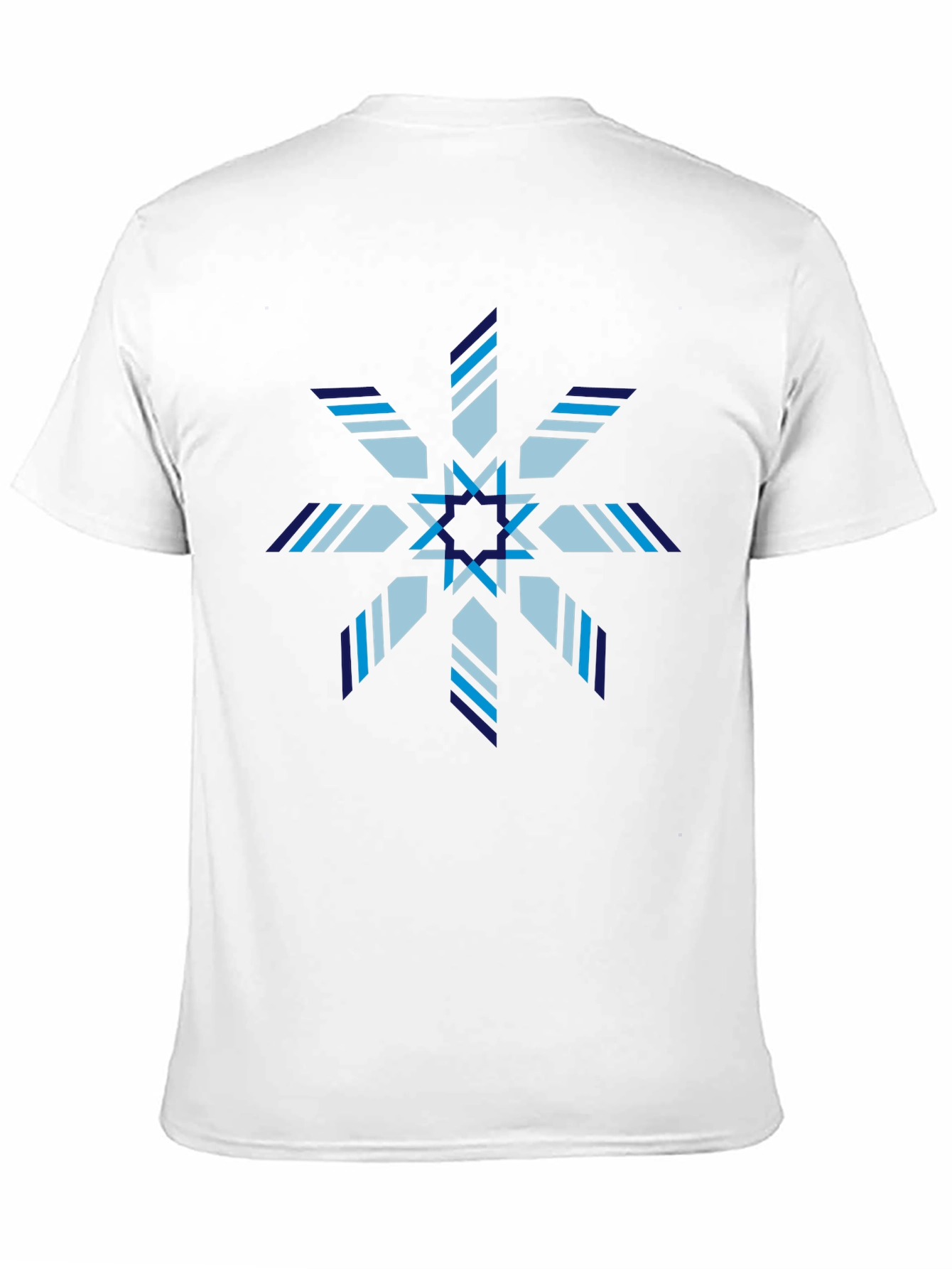 Geometric Snowflake Graphic Print Black T-Shirt