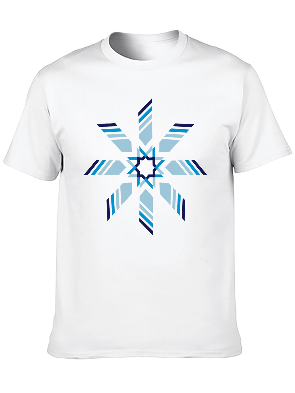 Geometric Snowflake Graphic Print Black T-Shirt