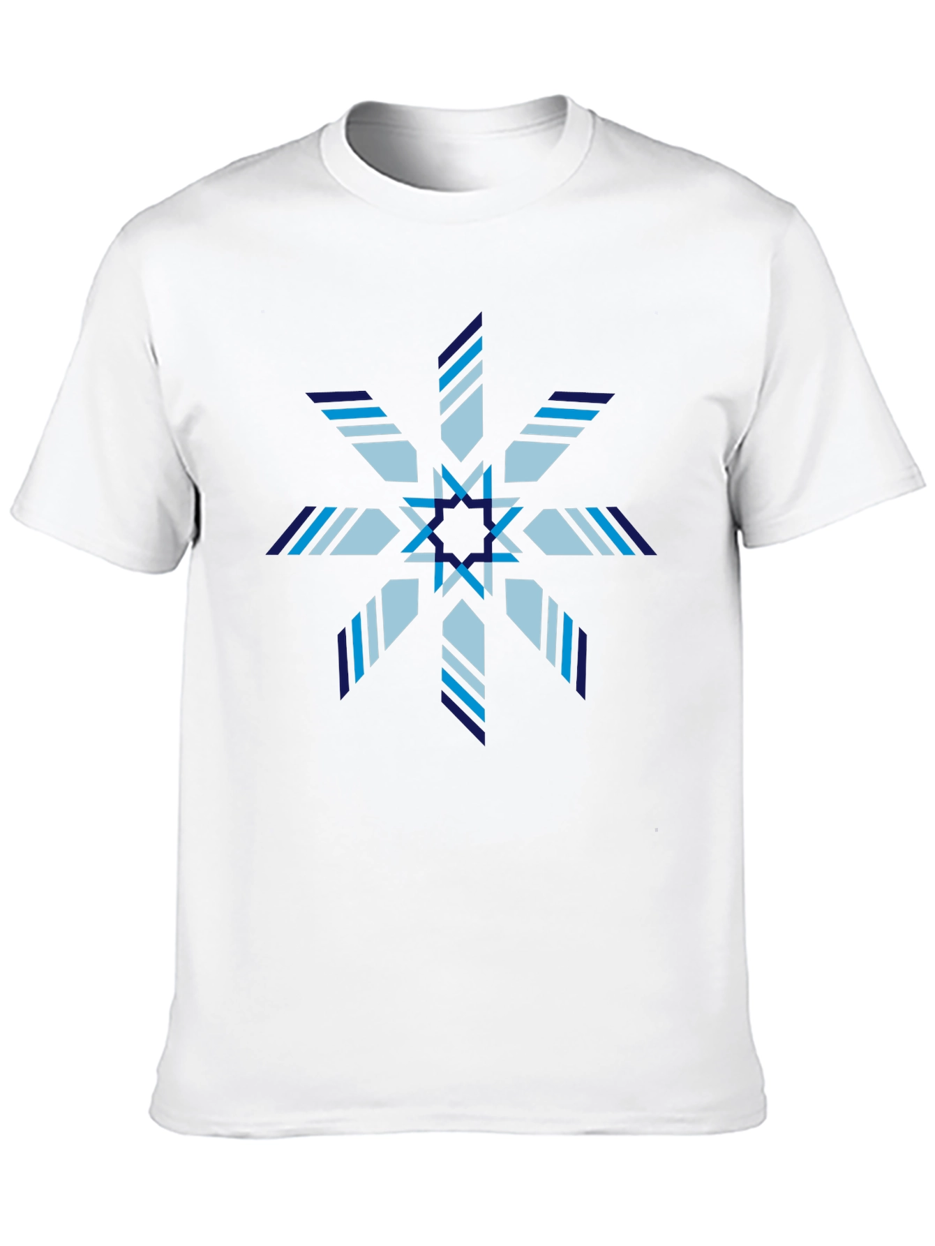 Geometric Snowflake Graphic Print Black T-Shirt