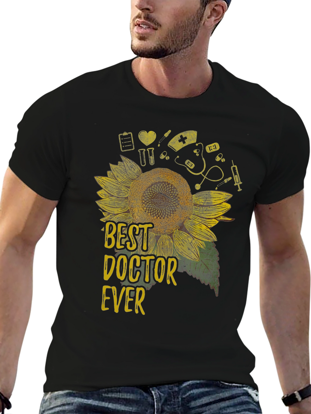 Best Doctor Ever Sunflower Graphic Tee