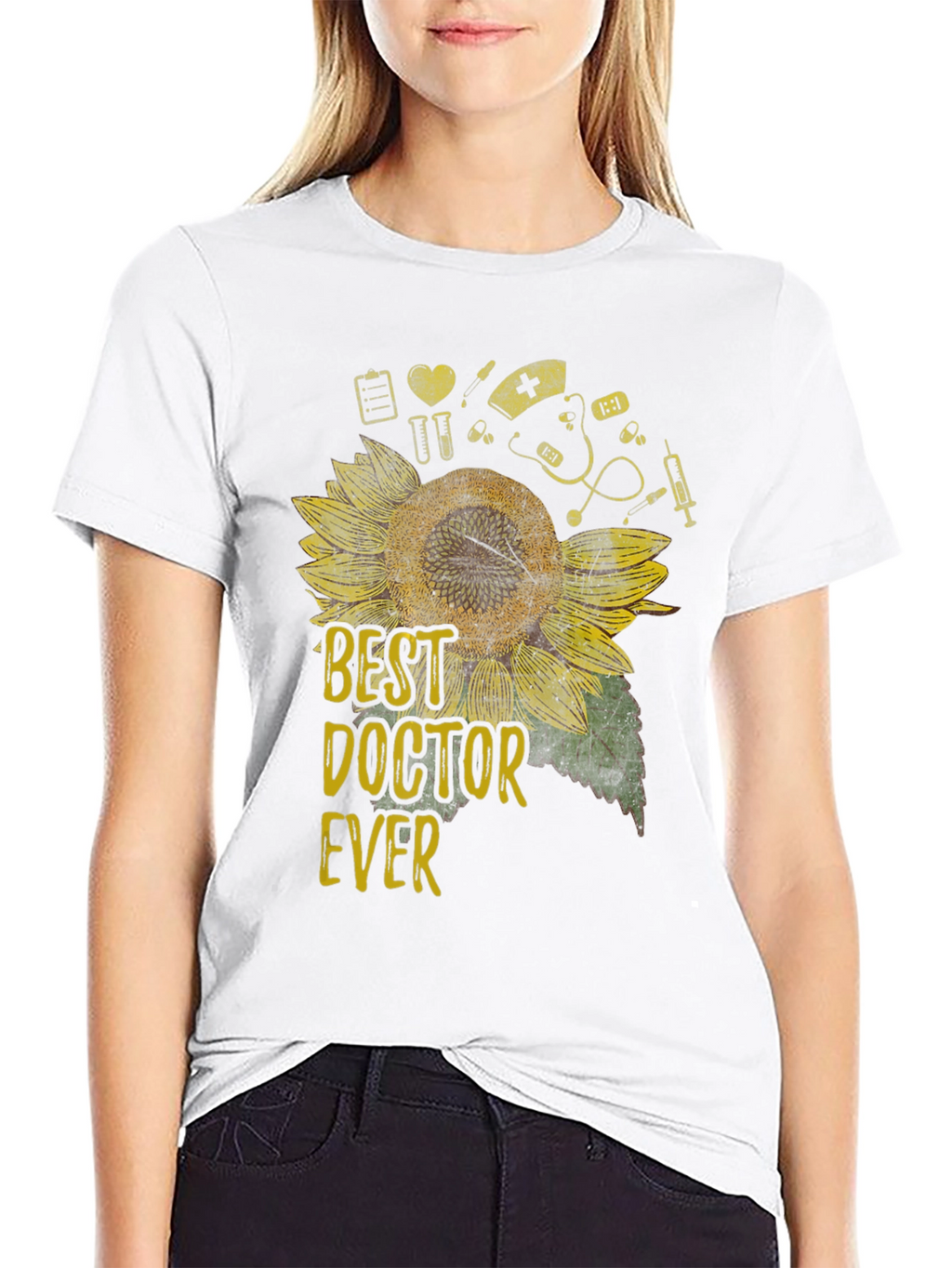 Best Doctor Ever Sunflower Graphic Tee