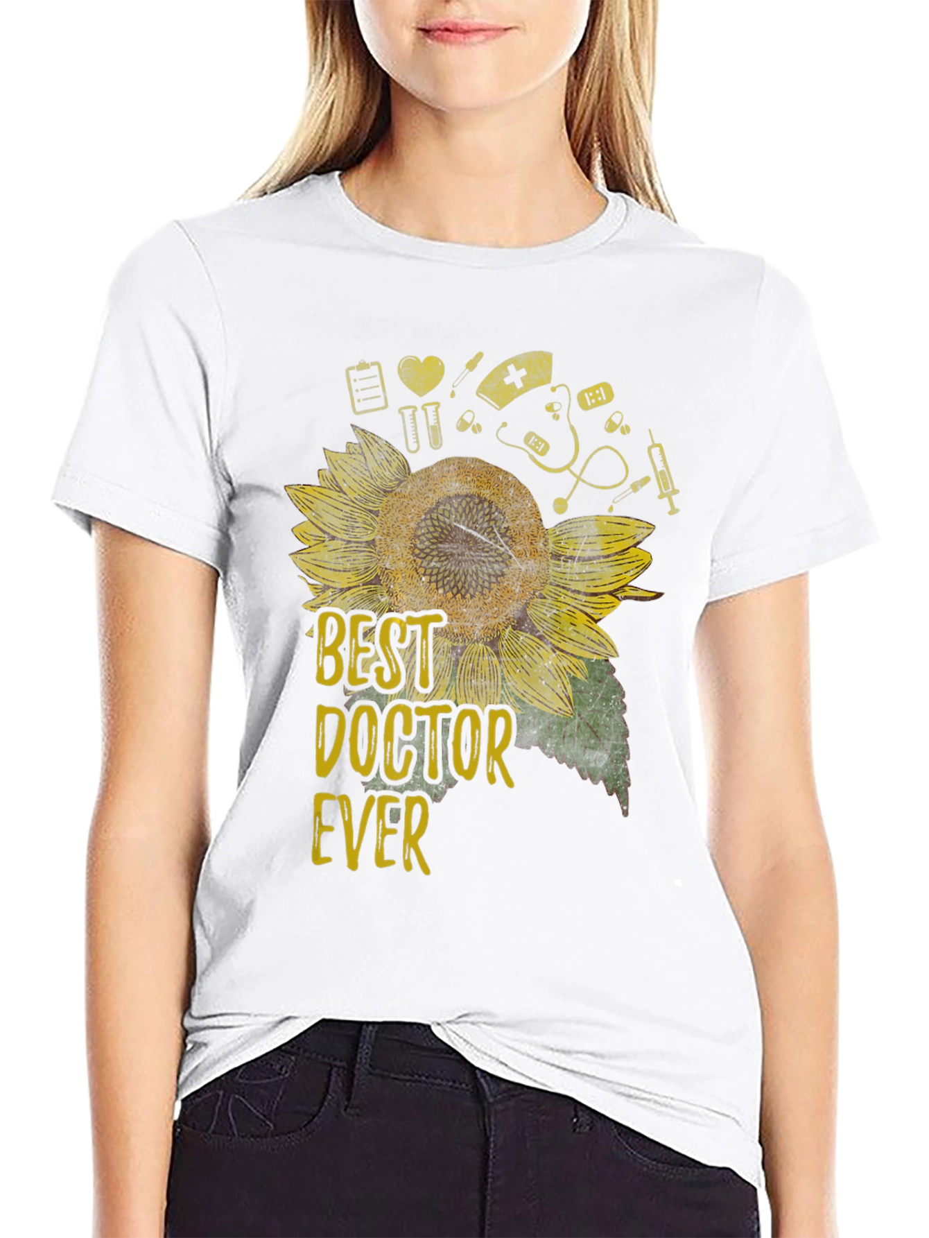 Best Doctor Ever Sunflower Graphic Tee