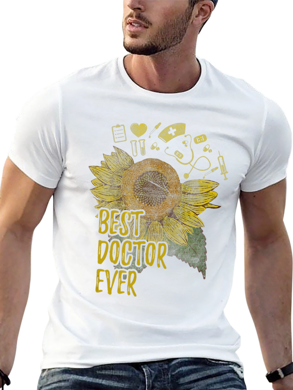 Best Doctor Ever Sunflower Graphic Tee