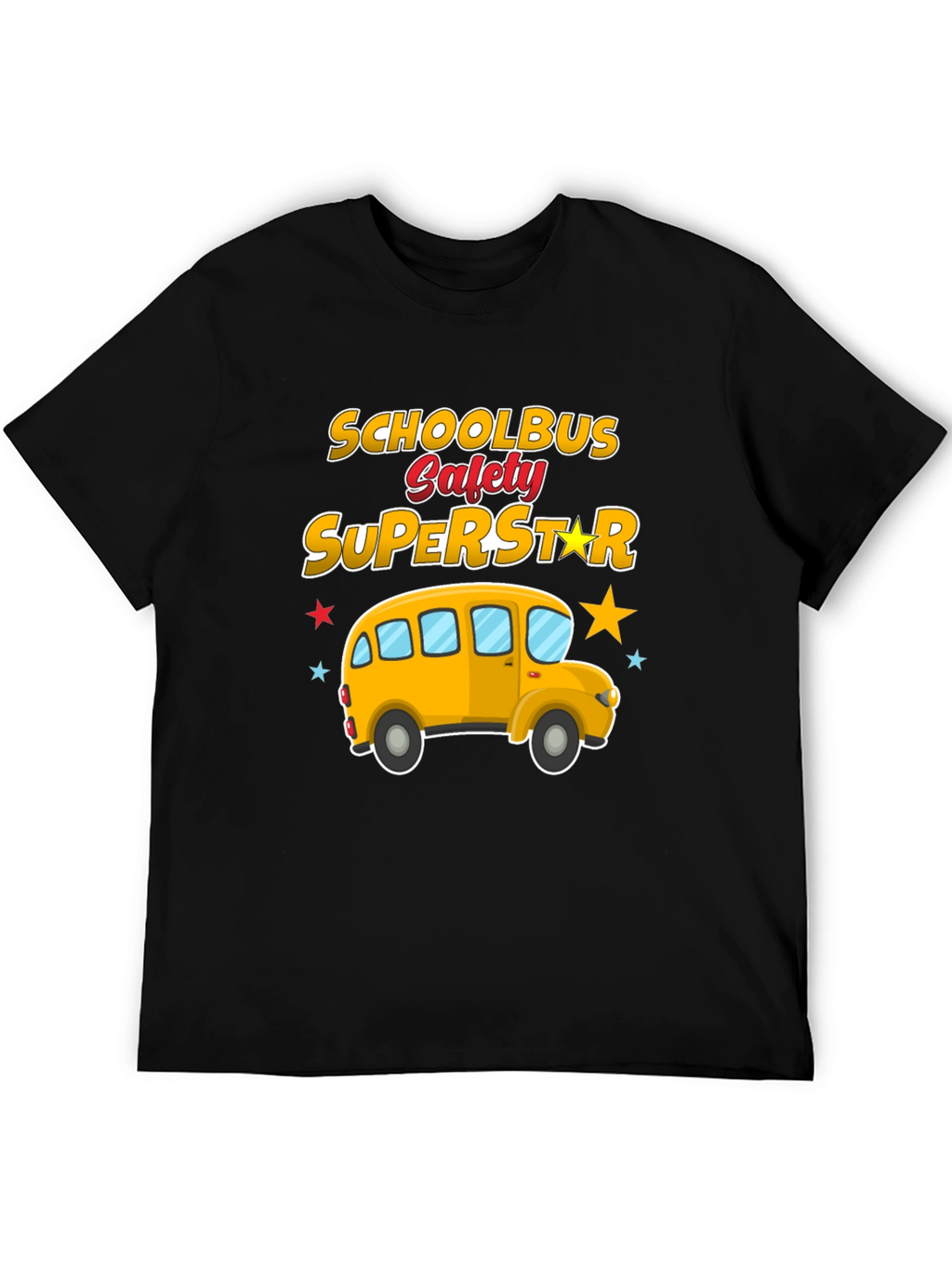 School Bus Safety Superstar Black T-Shirt