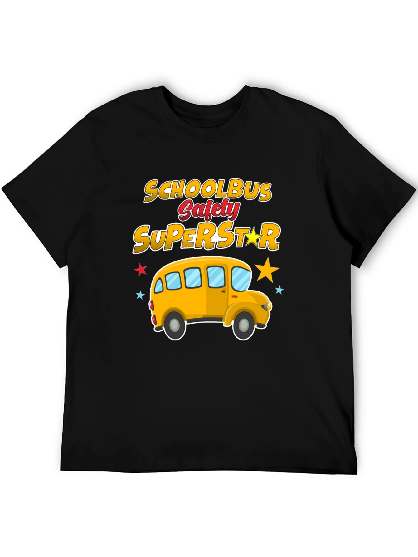 School Bus Safety Superstar Black T-Shirt