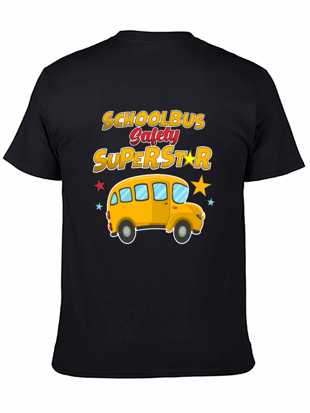 School Bus Safety Superstar Black T-Shirt