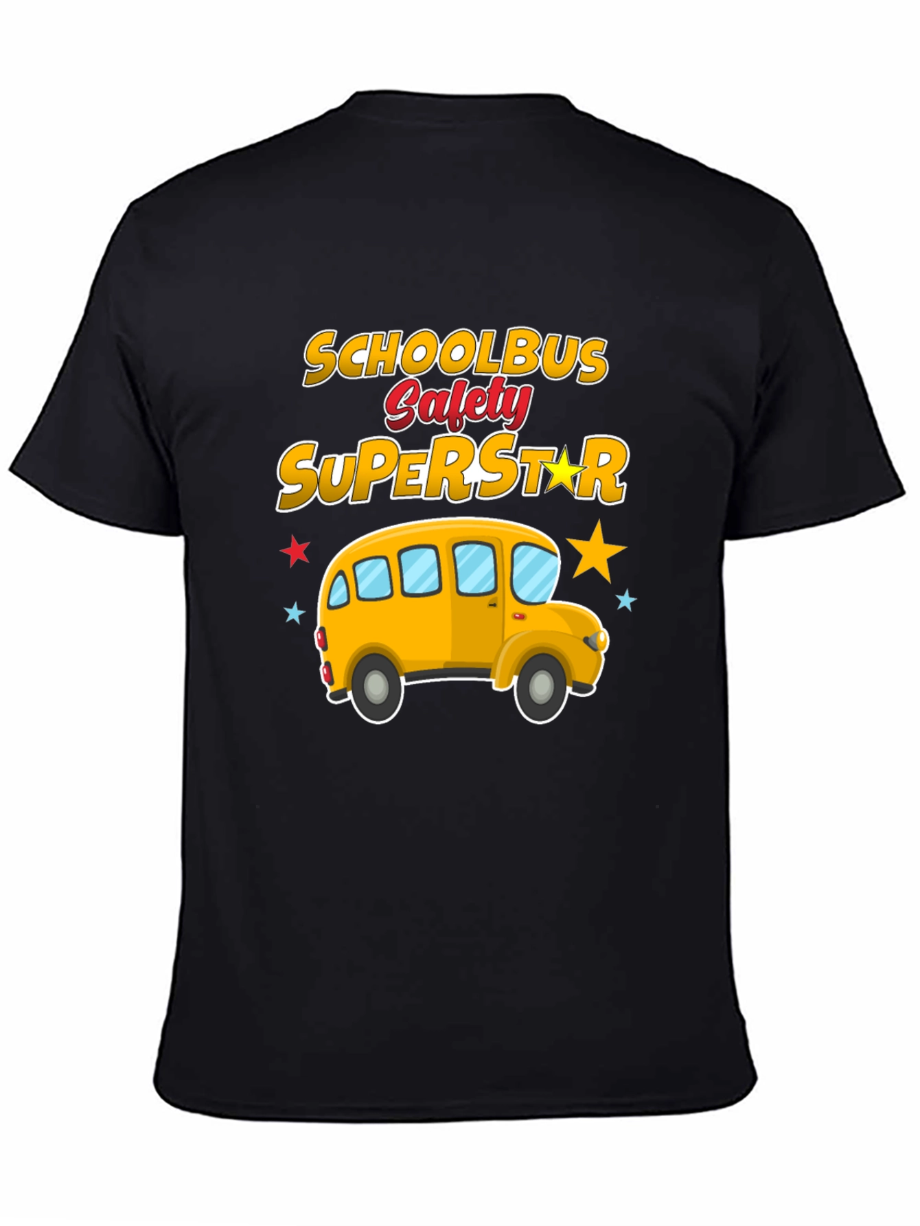 School Bus Safety Superstar Black T-Shirt