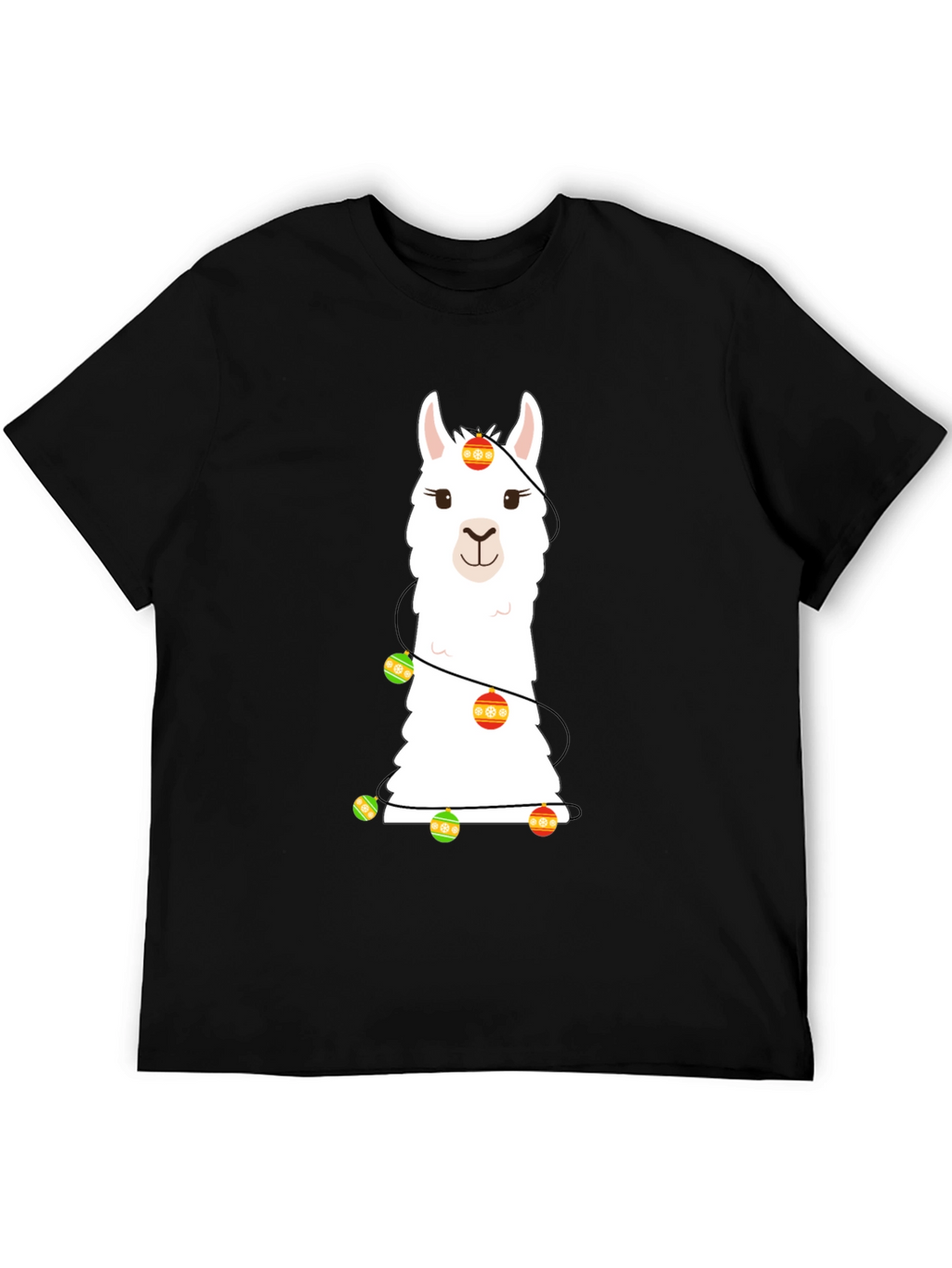 Llama Christmas Lights Graphic Tee