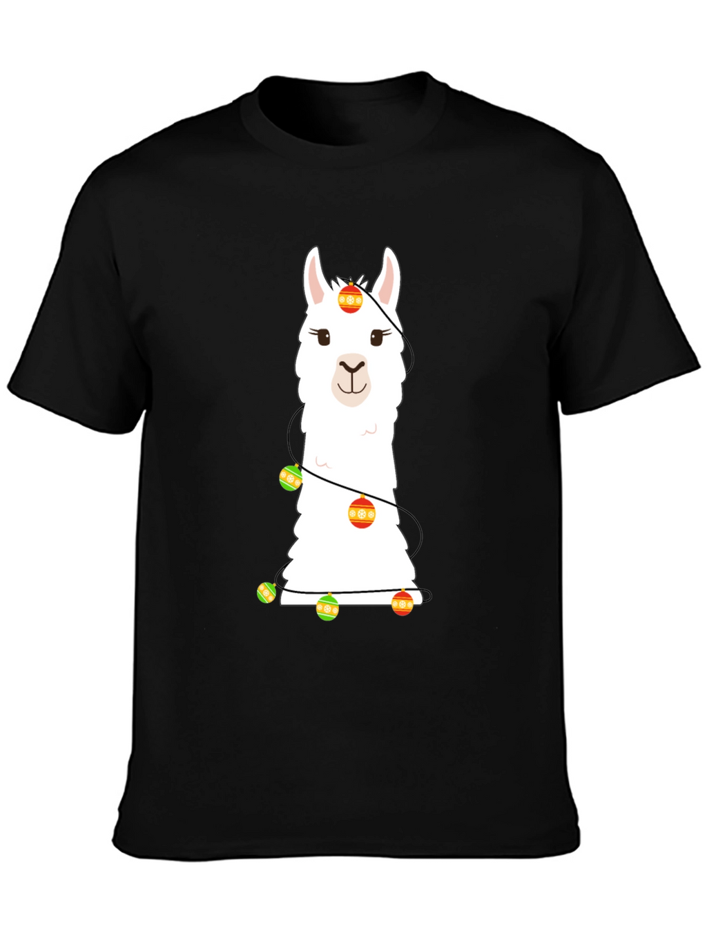 Llama Christmas Lights Graphic Tee
