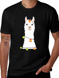 Llama Christmas Lights Graphic Tee