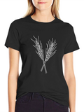 Wheat Graphic T-Shirt - Classic Black Cotton Tee