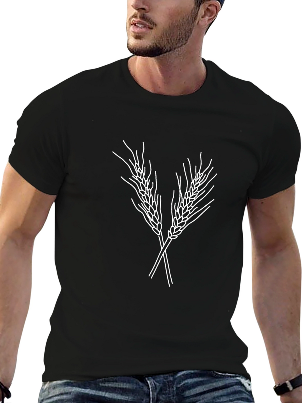 Wheat Graphic T-Shirt - Classic Black Cotton Tee