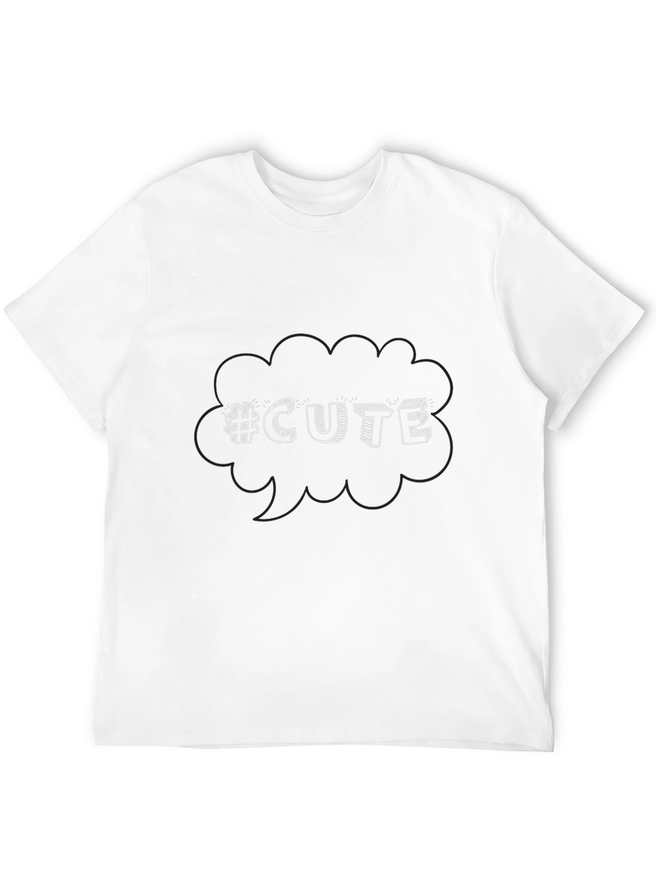 #CUTE Graphic Tee - Stylish Mens Black T-Shirt