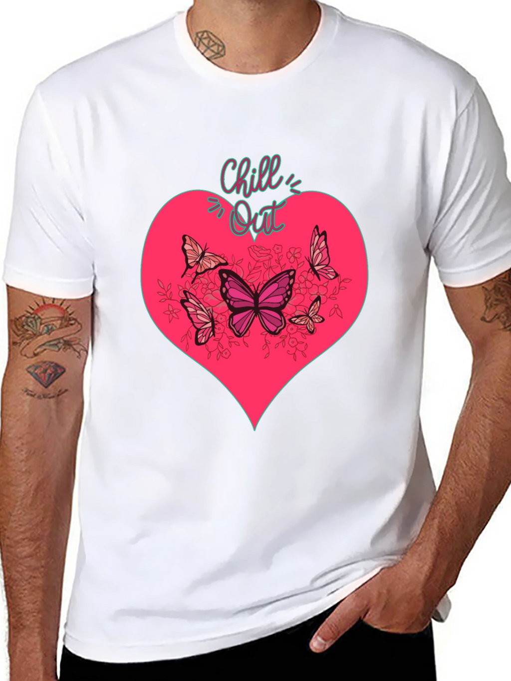 Chill Out Heart & Butterfly Graphic Tee