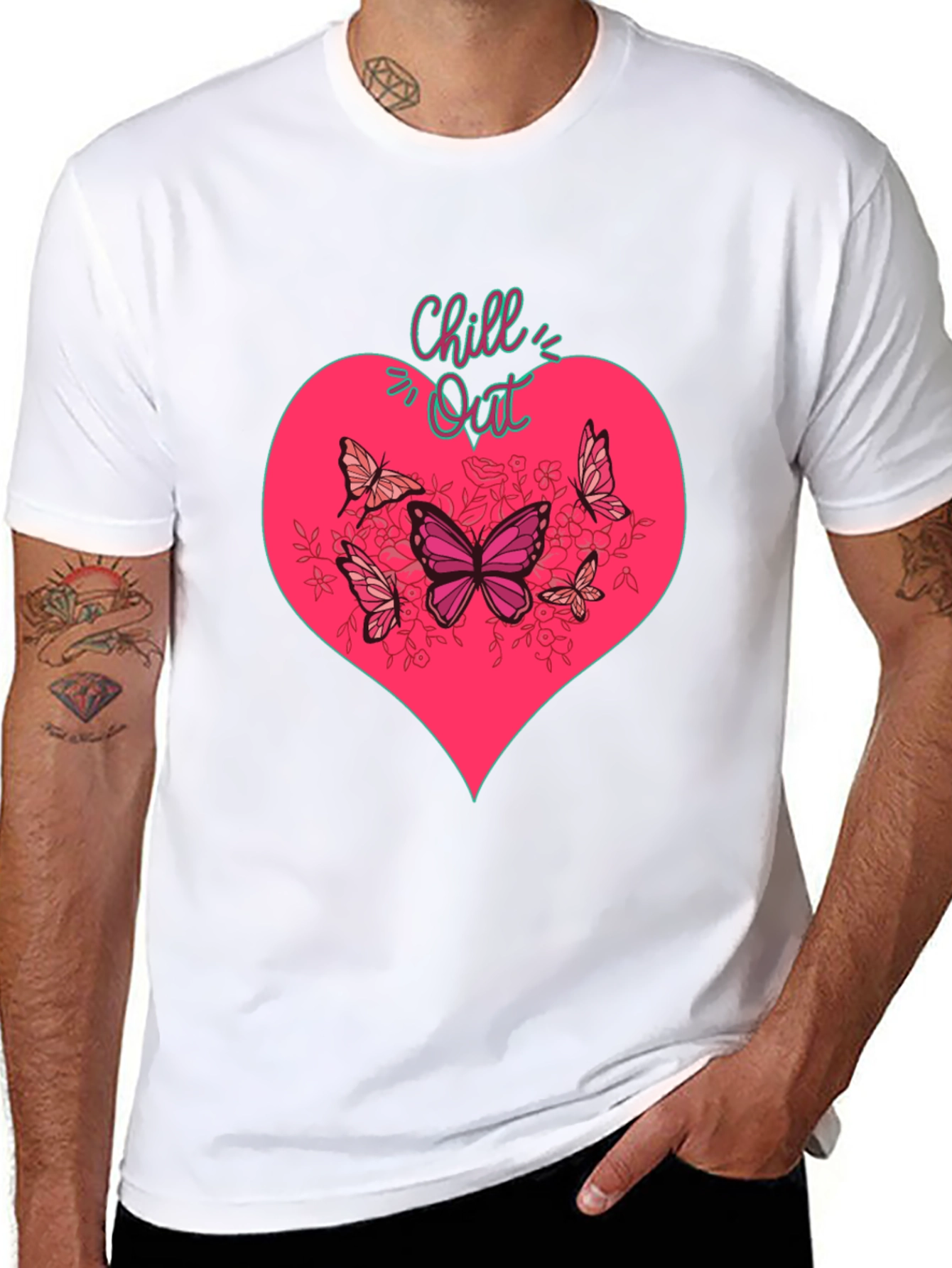 Chill Out Heart & Butterfly Graphic Tee