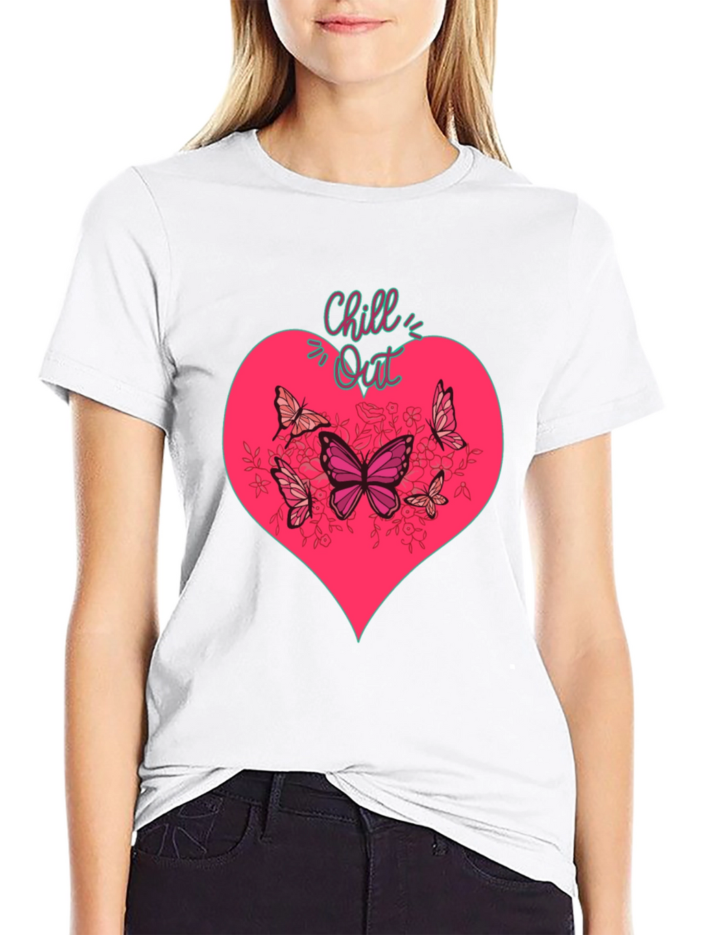 Chill Out Heart & Butterfly Graphic Tee