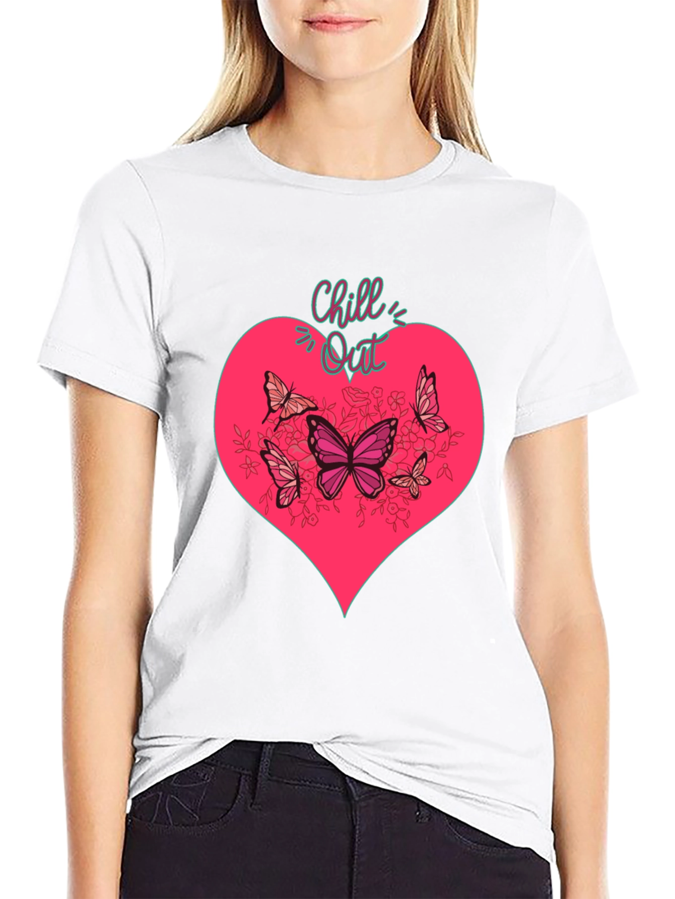 Chill Out Heart & Butterfly Graphic Tee