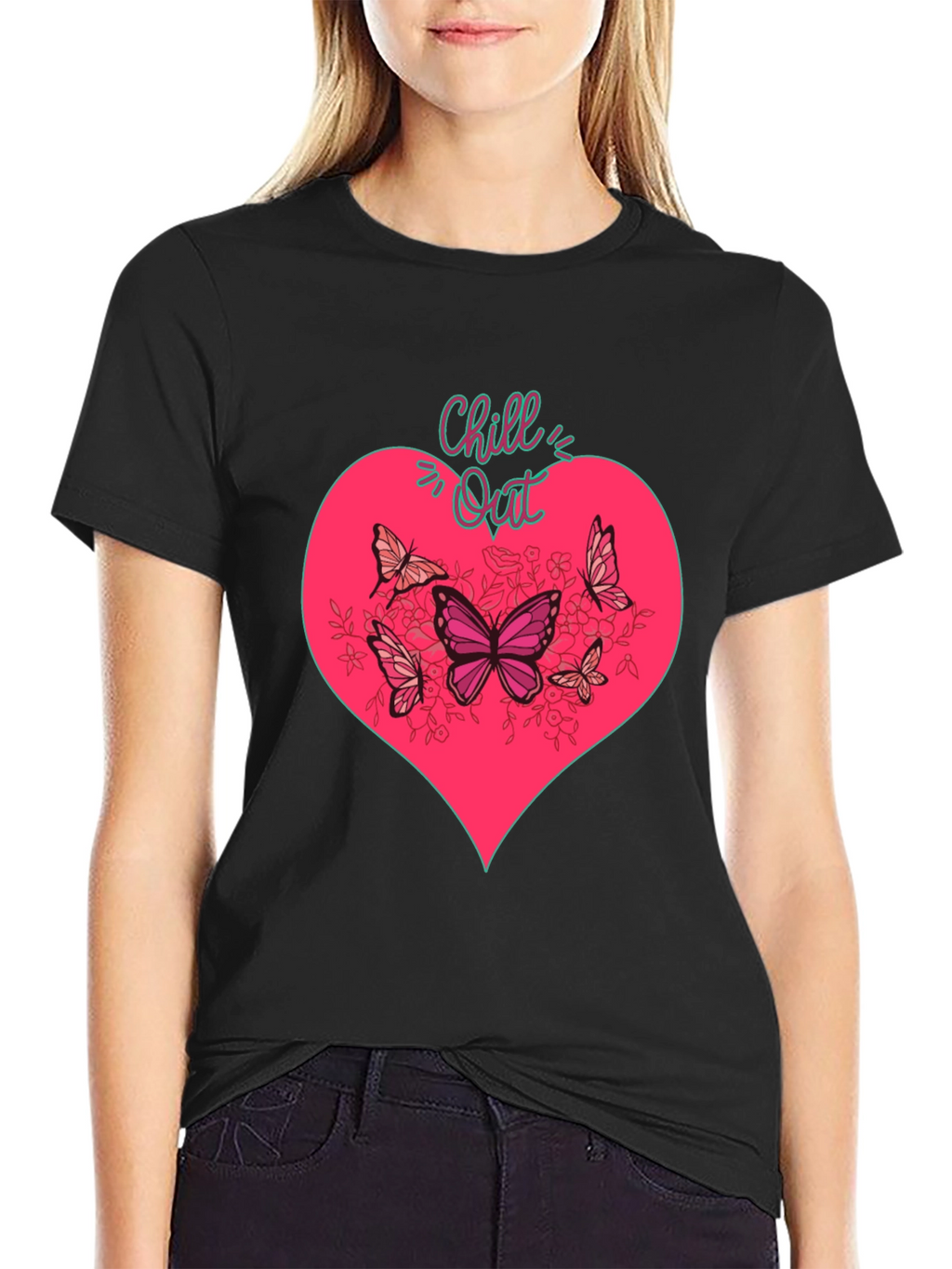 Chill Out Heart & Butterfly Graphic Tee