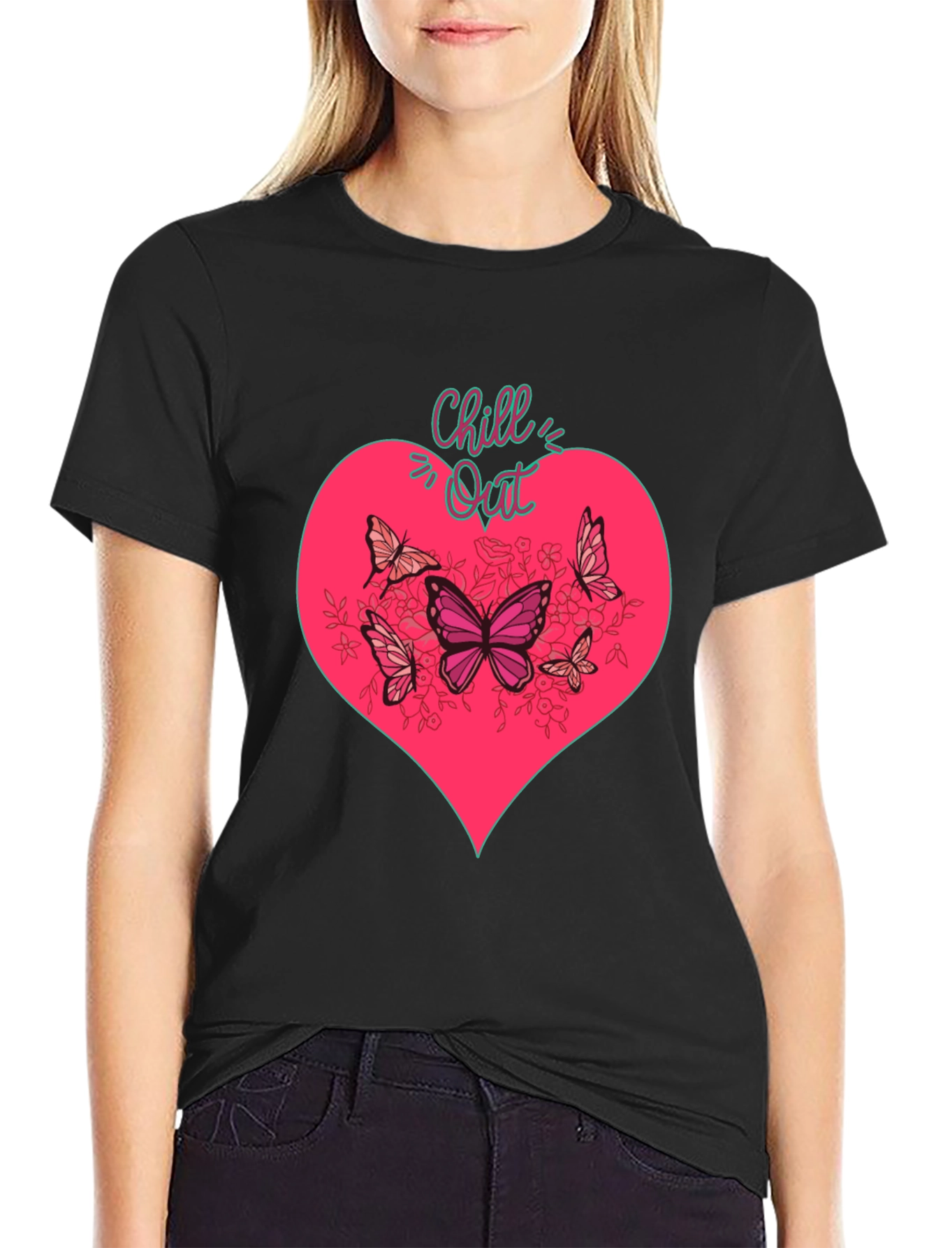 Chill Out Heart & Butterfly Graphic Tee