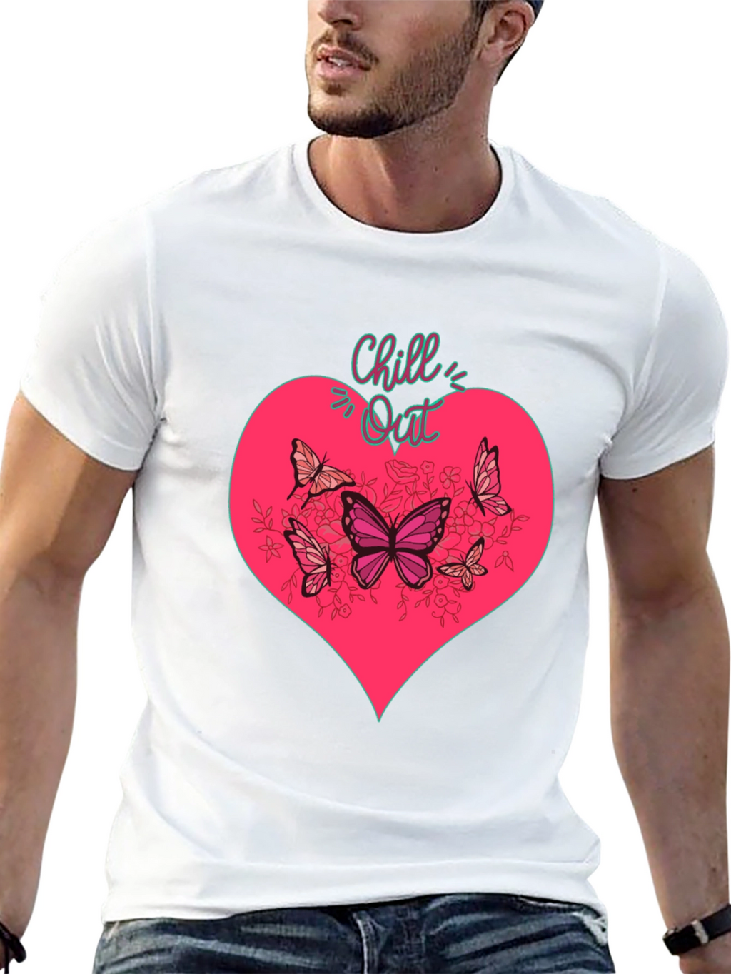 Chill Out Heart & Butterfly Graphic Tee