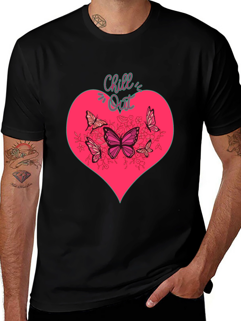 Chill Out Heart & Butterfly Graphic Tee