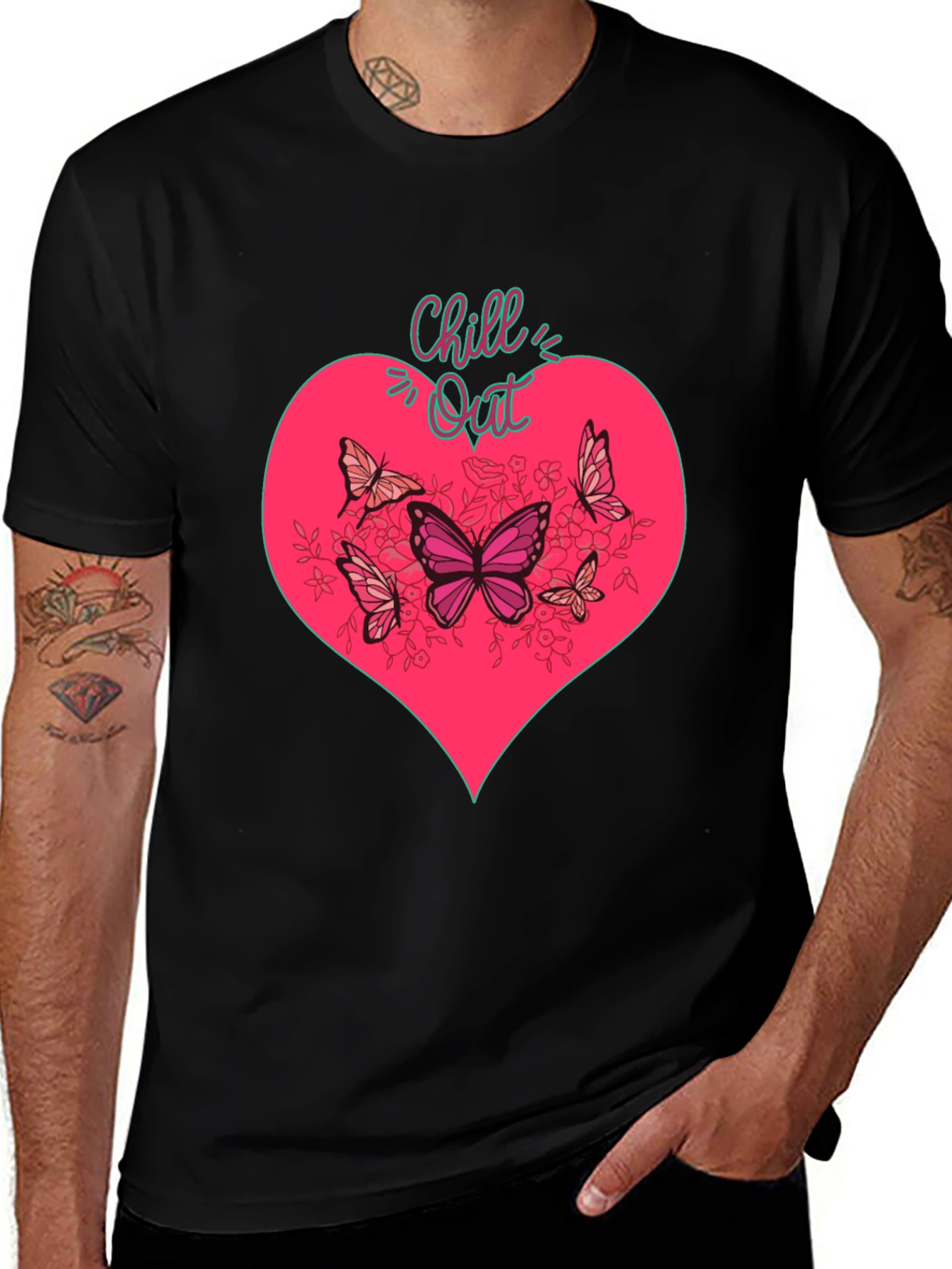 Chill Out Heart & Butterfly Graphic Tee
