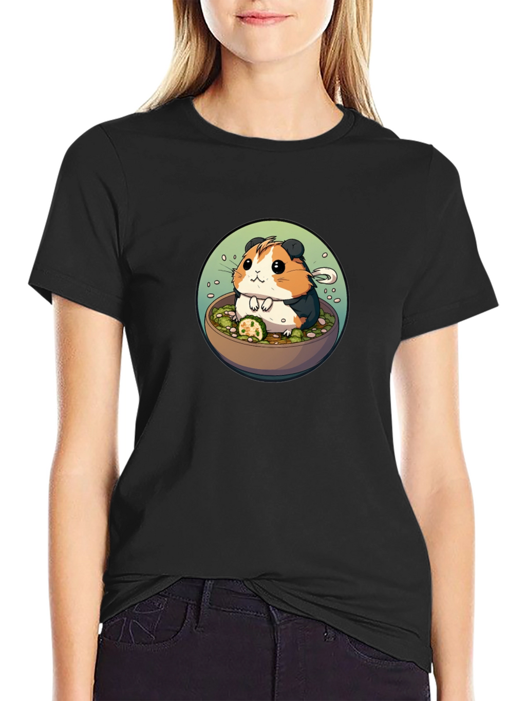 Guinea Pig Ramen T-Shirt - Cute Cartoon Design