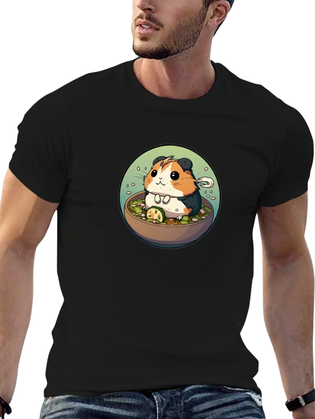 Guinea Pig Ramen T-Shirt - Cute Cartoon Design