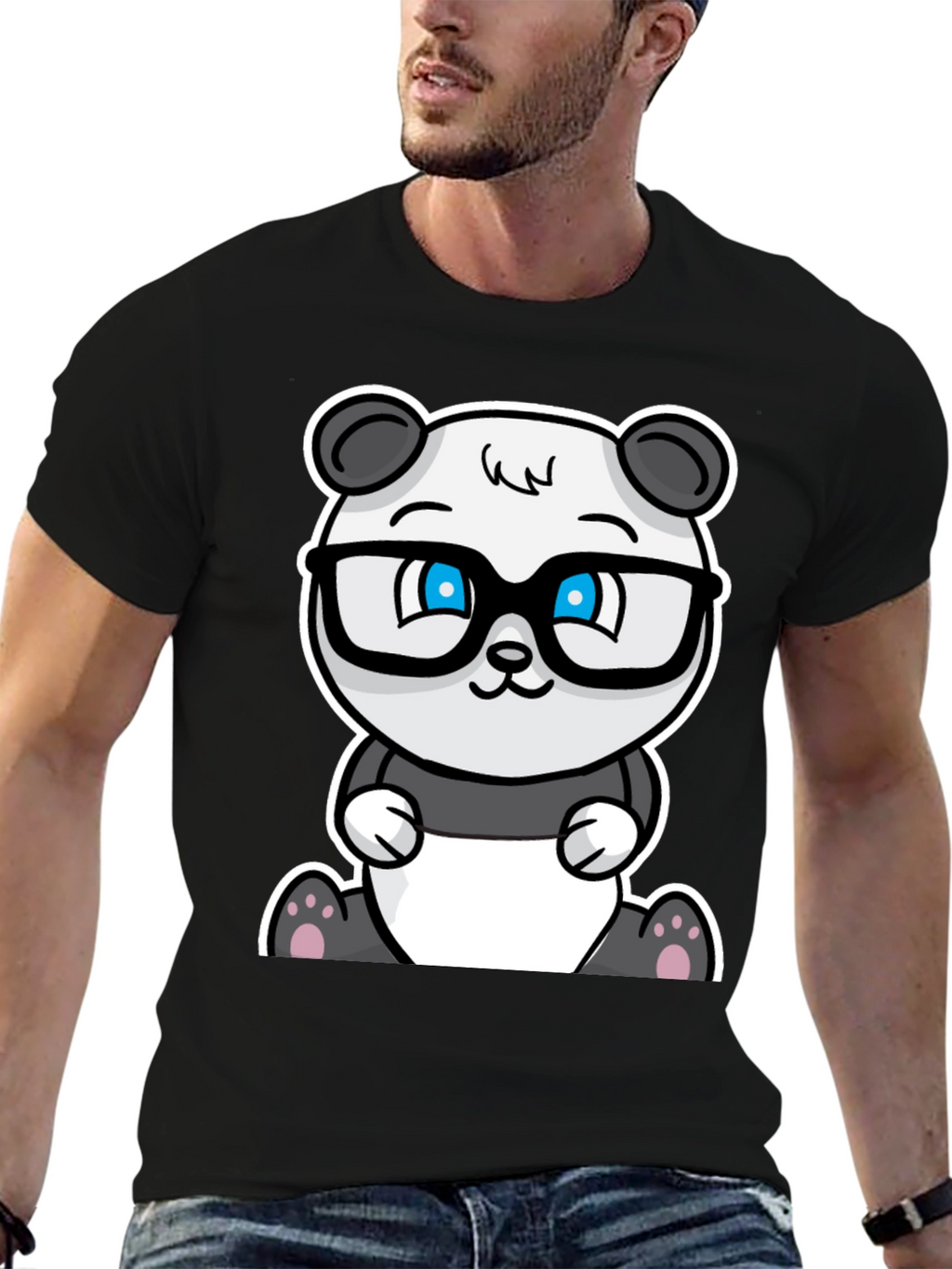 Geeky Panda T-Shirt - Cool Cartoon Bear with Glasses