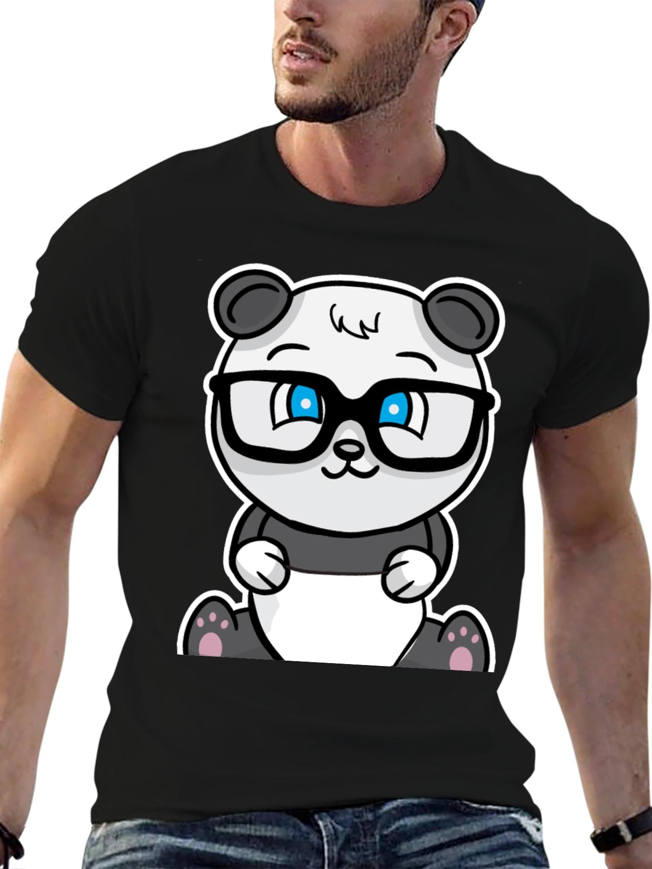 Geeky Panda T-Shirt - Cool Cartoon Bear with Glasses