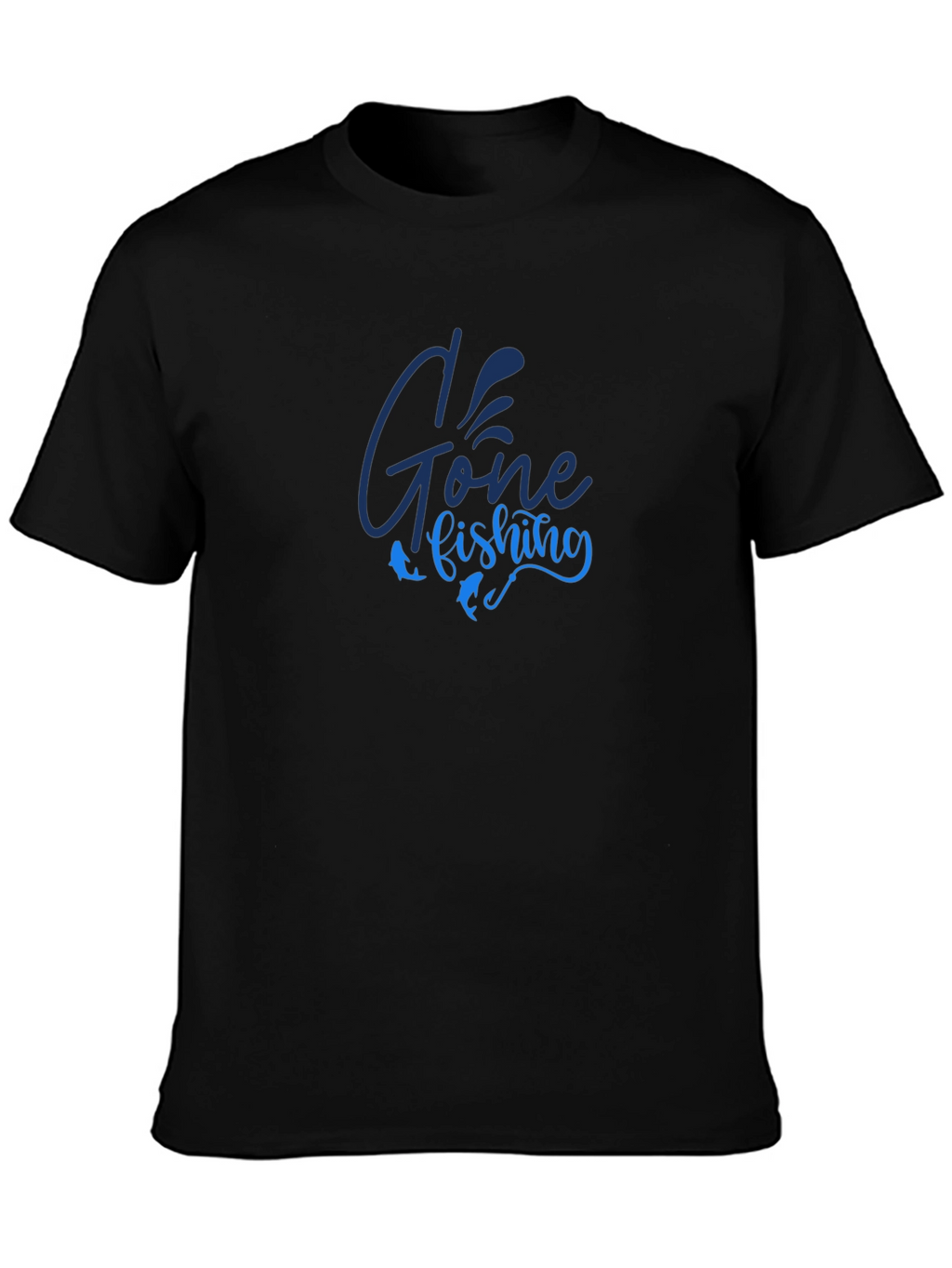 Gone Fishing Graphic T-Shirt - Black