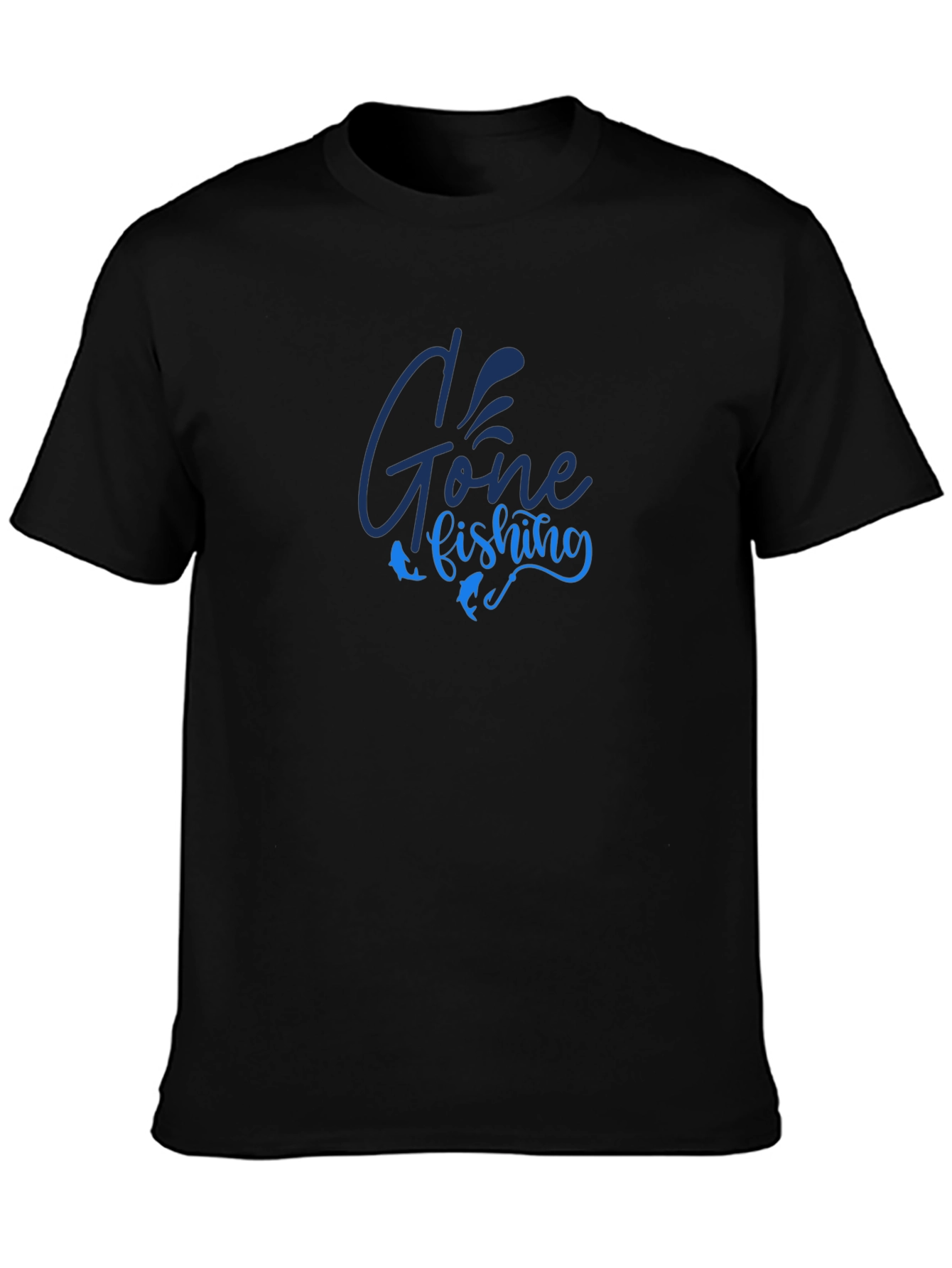 Gone Fishing Graphic T-Shirt - Black