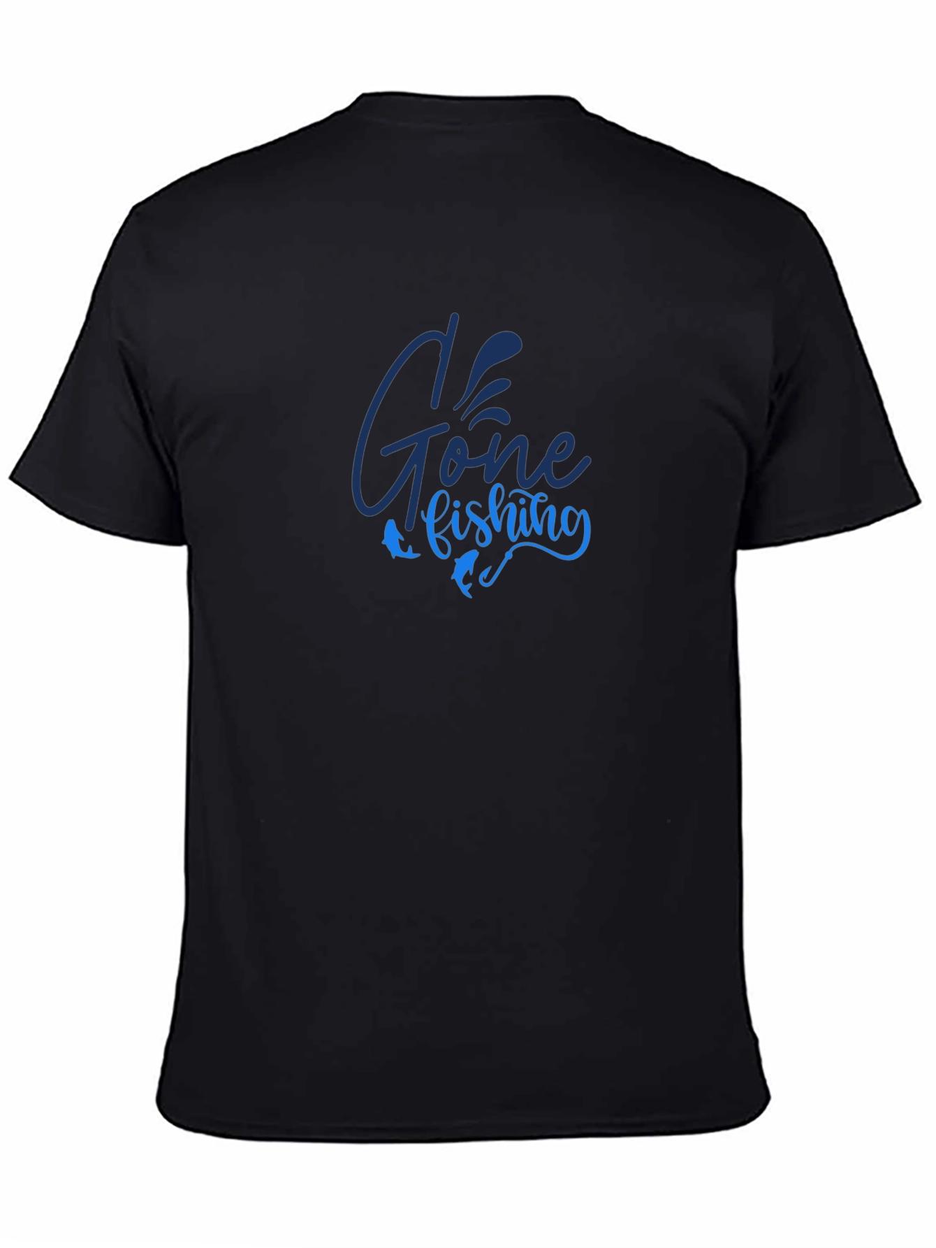 Gone Fishing Graphic T-Shirt - Black
