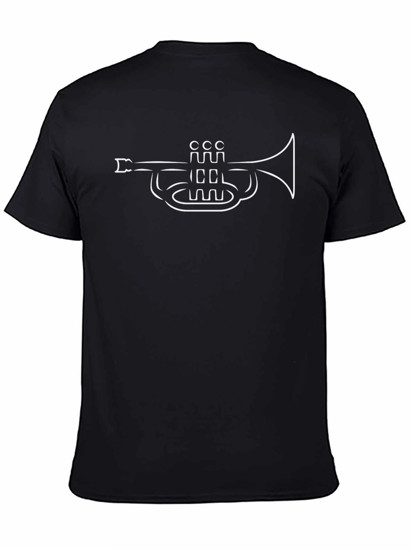 Trumpet Graphic T-Shirt - Black Casual Tee