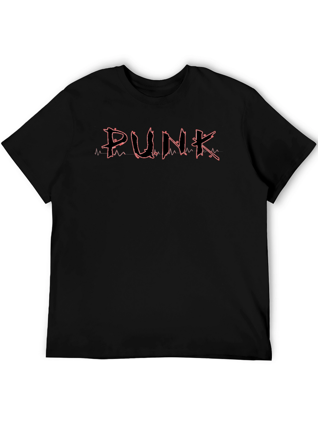 Punk Graphic Tee - Black Cotton T-Shirt