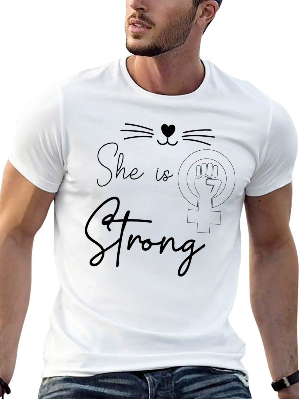 She is Strong Graphic Tee - Empowering Womens T-Shirt