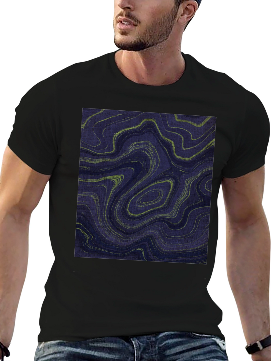 Abstract Swirl Graphic T-Shirt - Modern Art Tee