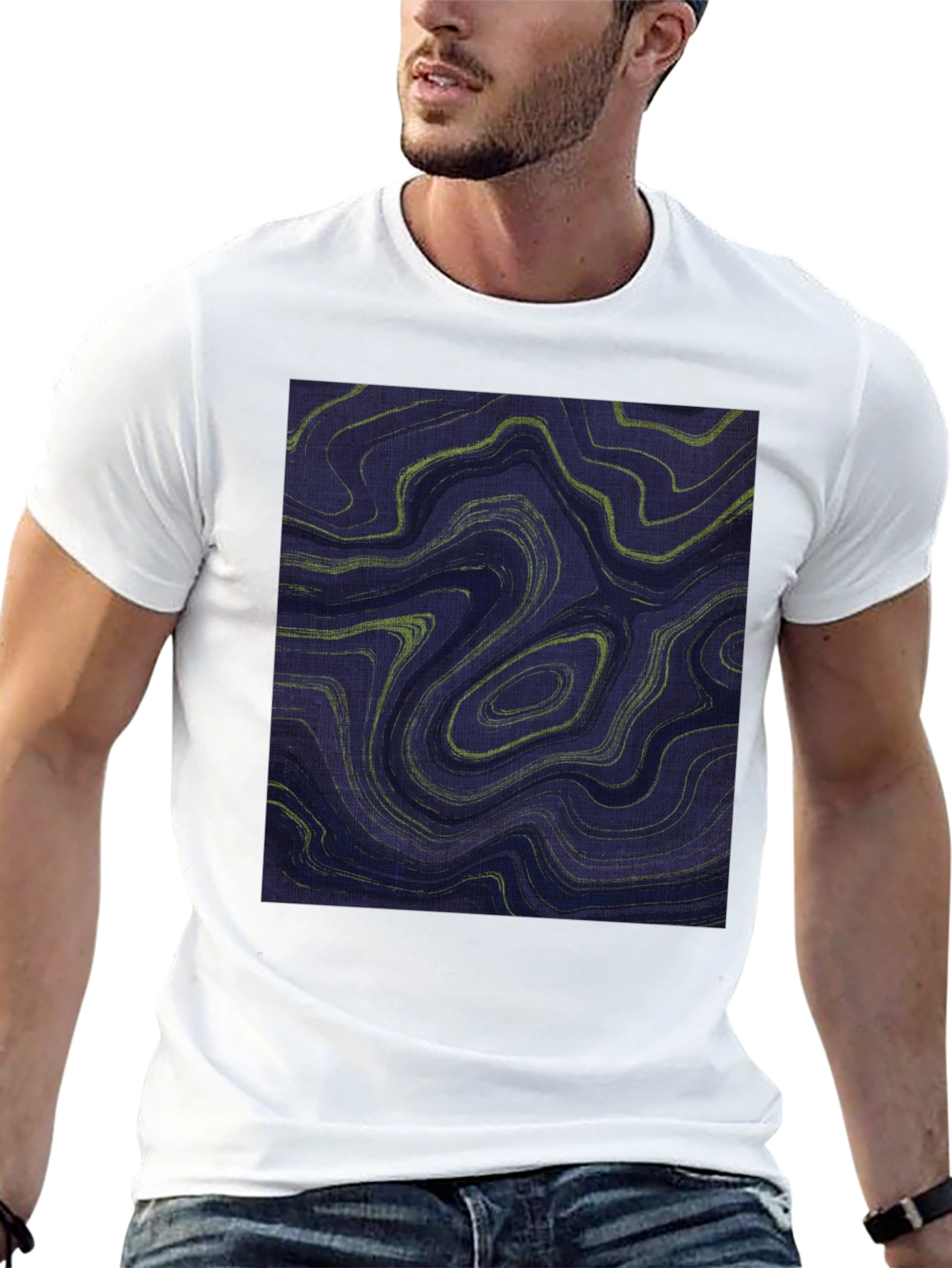 Abstract Swirl Graphic T-Shirt - Modern Art Tee
