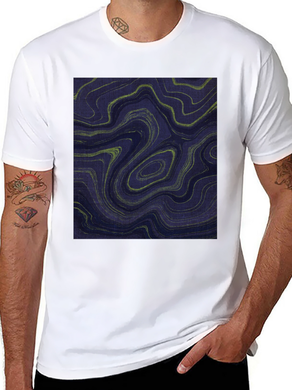 Abstract Swirl Graphic T-Shirt - Modern Art Tee