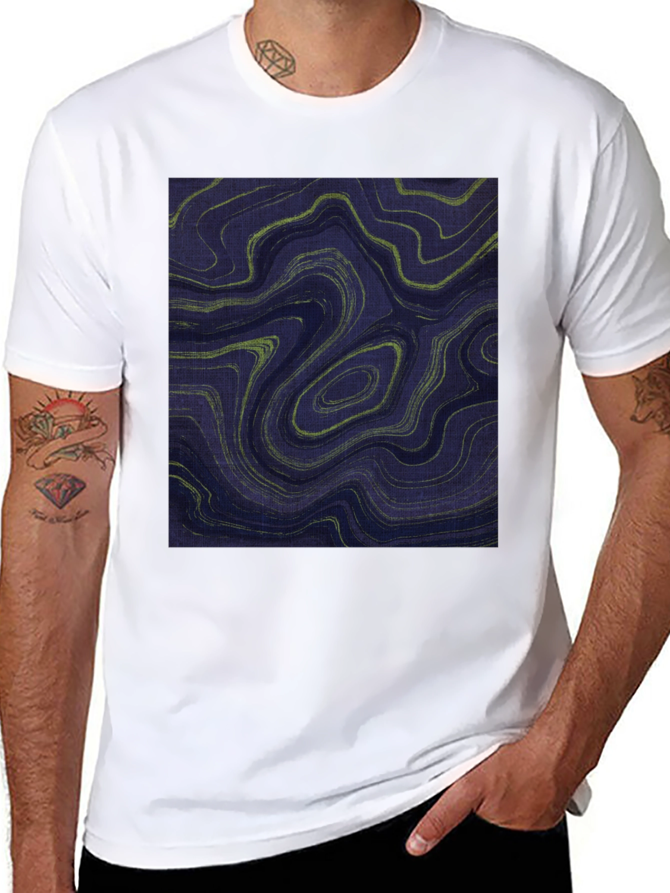 Abstract Swirl Graphic T-Shirt - Modern Art Tee