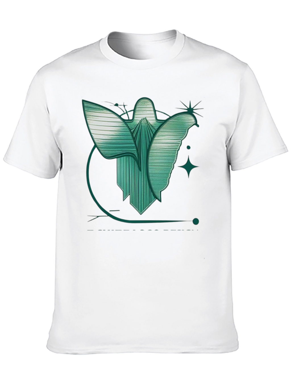 Abstract Angel Graphic Tee - Modern Design Black T-Shirt