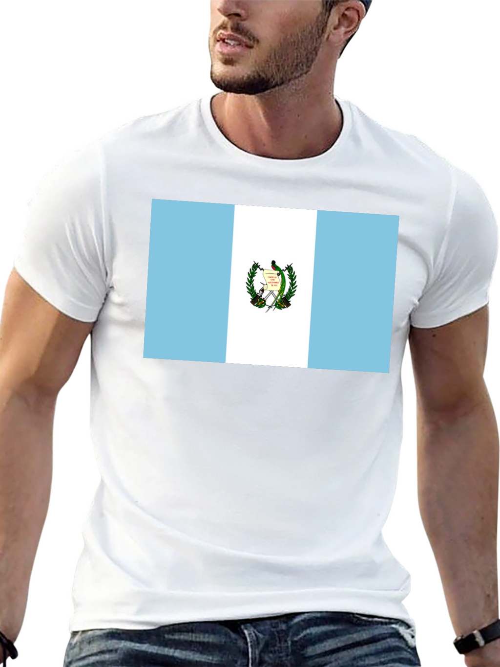Guatemalan Flag Graphic T-Shirt - Black