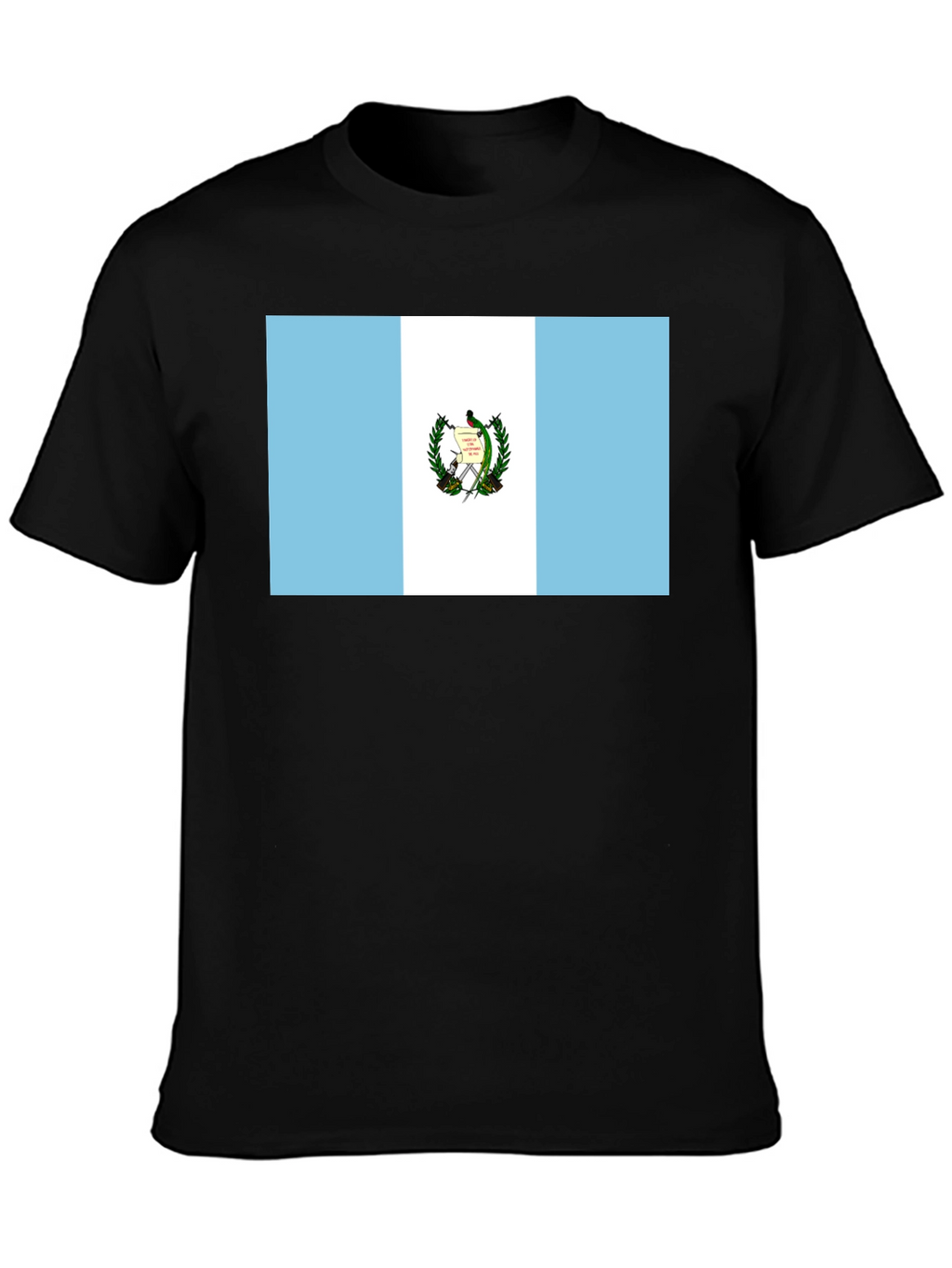 Guatemalan Flag Graphic T-Shirt - Black